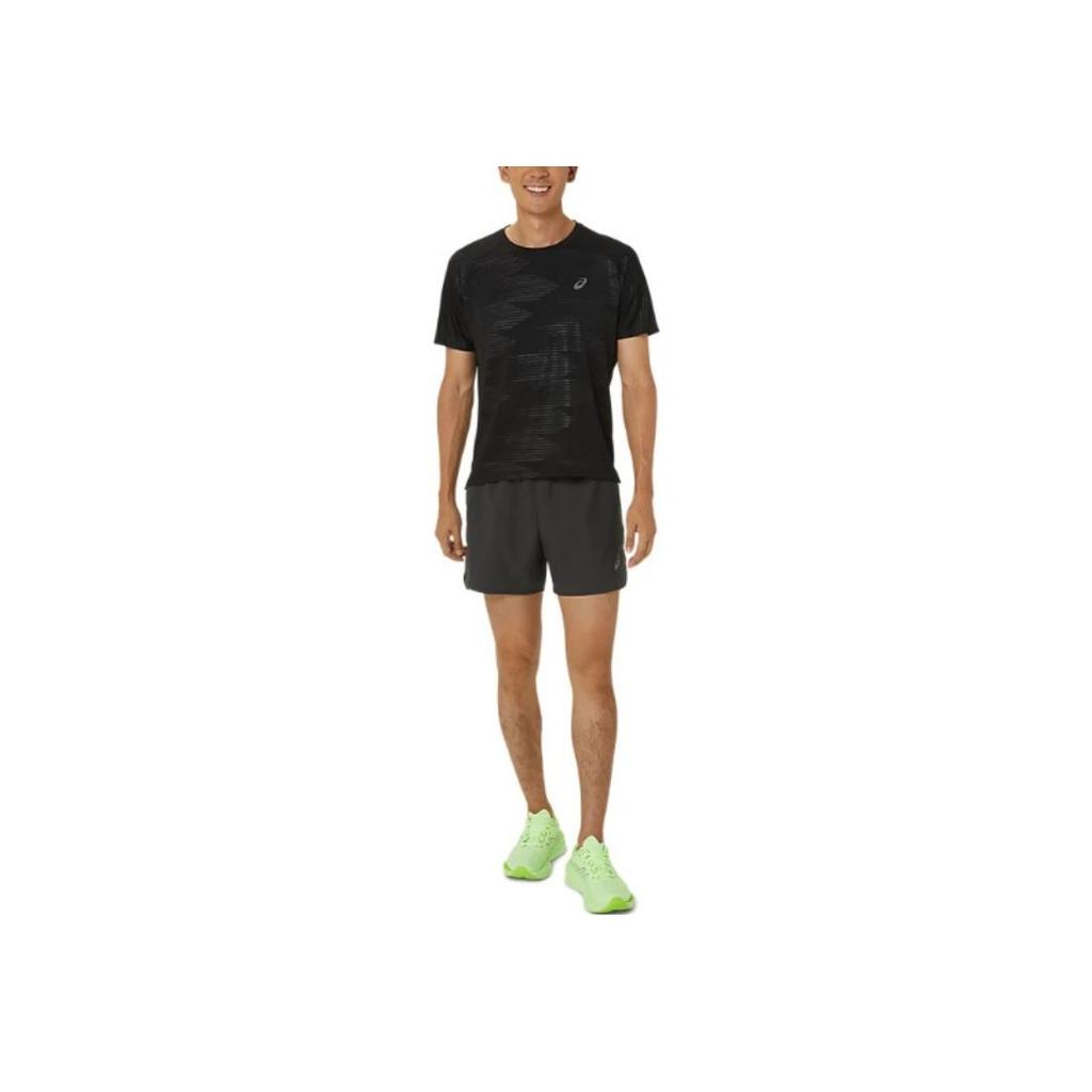 Asics Embossed Pattern Crew Neck T-Shirt Men Tops Black 2011D012-001