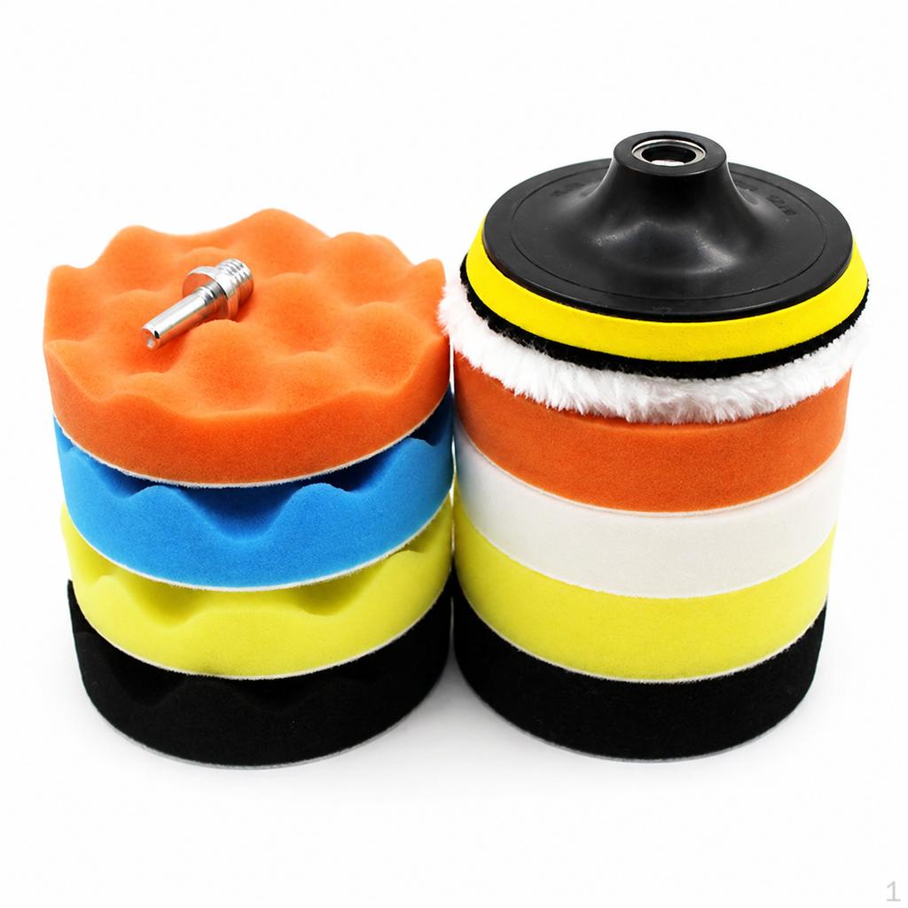 Car Foam Drill Polishing Pad Kit 76.2mm Wool Buffing Pads for Detailing Waxing 9piece set