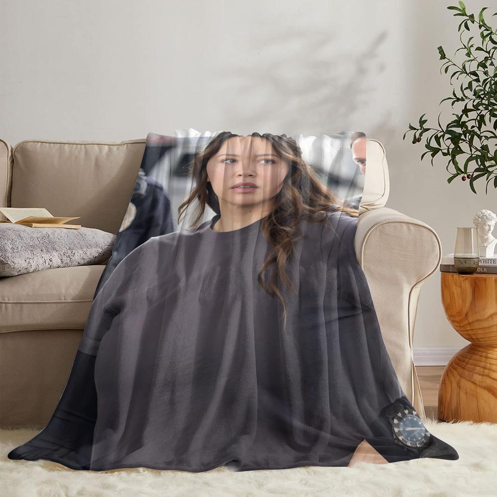 GUOYU Blanket TV The RRookie Throw Soft Flannel Throw Summer Blanket Lightweight Cozy Nap Blanket for Sofa Bed Travel