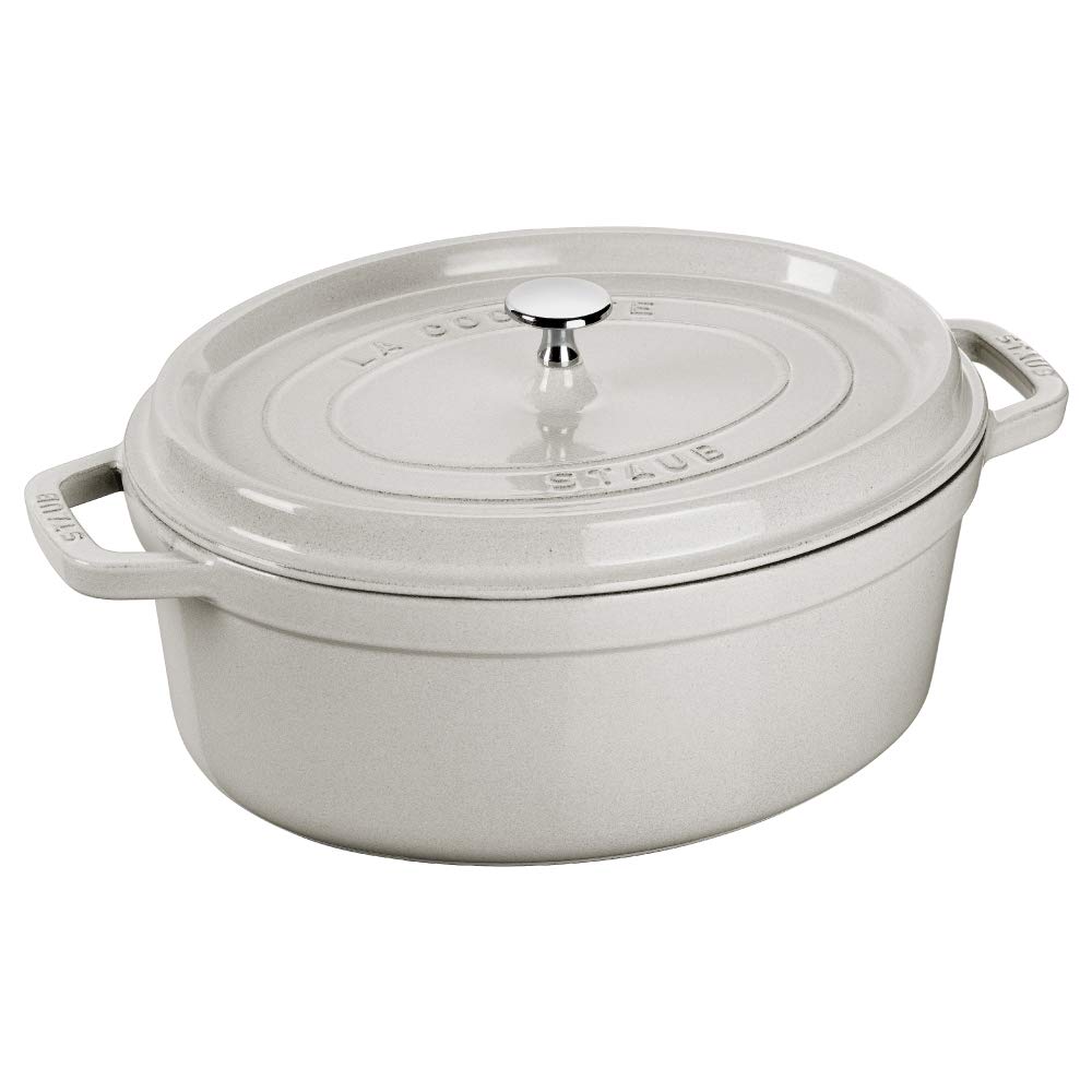 

STAUB 29см Овальний Чавунний Кокот Білий Трюфель білий