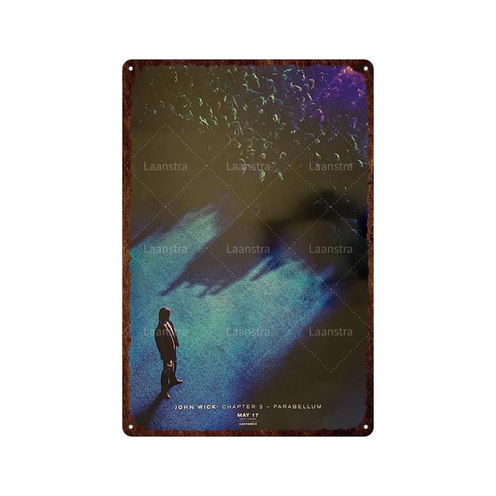 Vintage Movie Poster John Wick Poster Metal Sign Decorative Tin Painting Home Cafe Bar Kraft Poster Wall Sticker Decoration