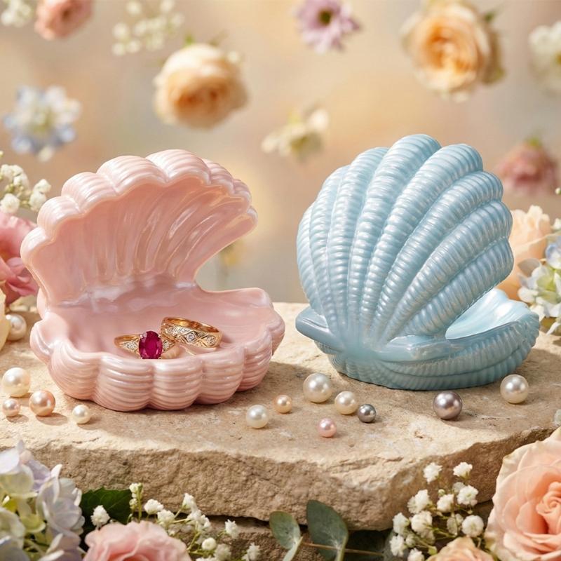 Marine Theme Plate Silicone Mold Shell Shape Resin Tray Mould For Resin Casting Making Candle Jewelry Storage Tray
