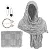 Medieval Wasteland Scarf Shawl Renaissant Costume Accessory With Shawl Brooch Unisex Cotton Blend Cloak for Halloween