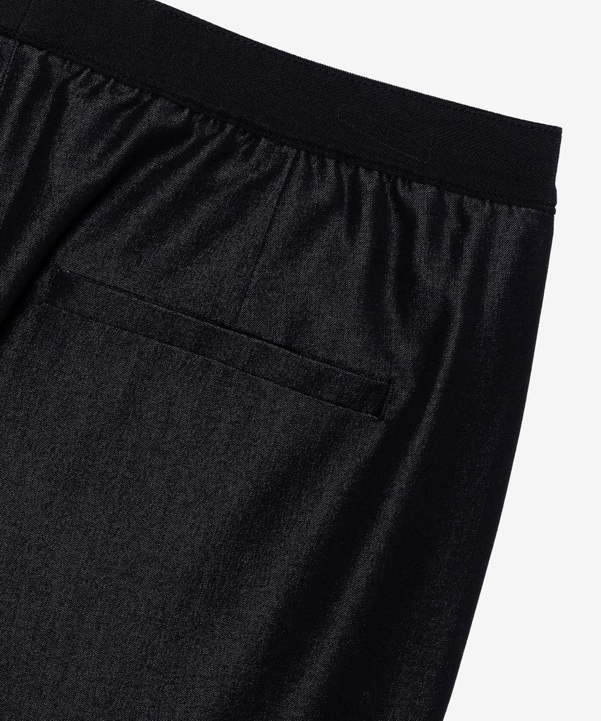 MIND BRIDGE WOMEN [W] Black Denim-Like Elastic Waist Slacks