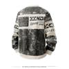 Trendy Large Size Loose Printed Sweatshirt Men Long Sleeves Ribbed New Round Neck Youth Tops Trend