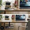 Under Desk Drawer Organizer Clamp On - 360° Swivel Metal Mesh Storage Basket, Hidden Rotating Desktop Tray for Standing Desk, Office Supplies &