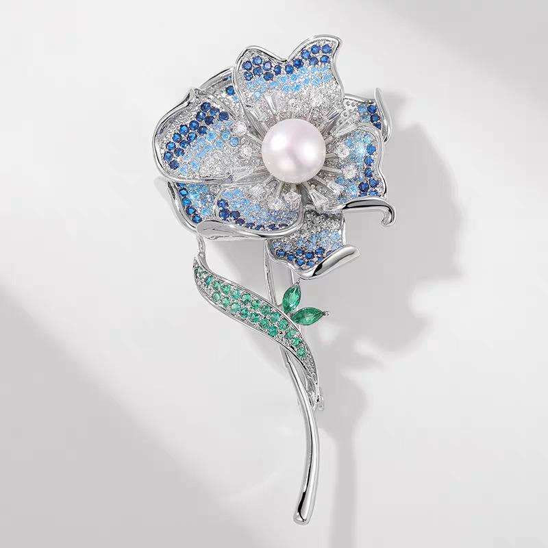 

National Style Rose Diamond Brooch Women s Luxury Elegant Versatile Brooch Blazer High-end Accessories