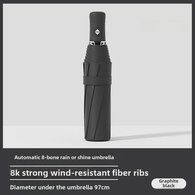 Luxury Automatic Folding Umbrella for Men – Large, Storm-Resistant, Dual-Use for Sun and Rain.