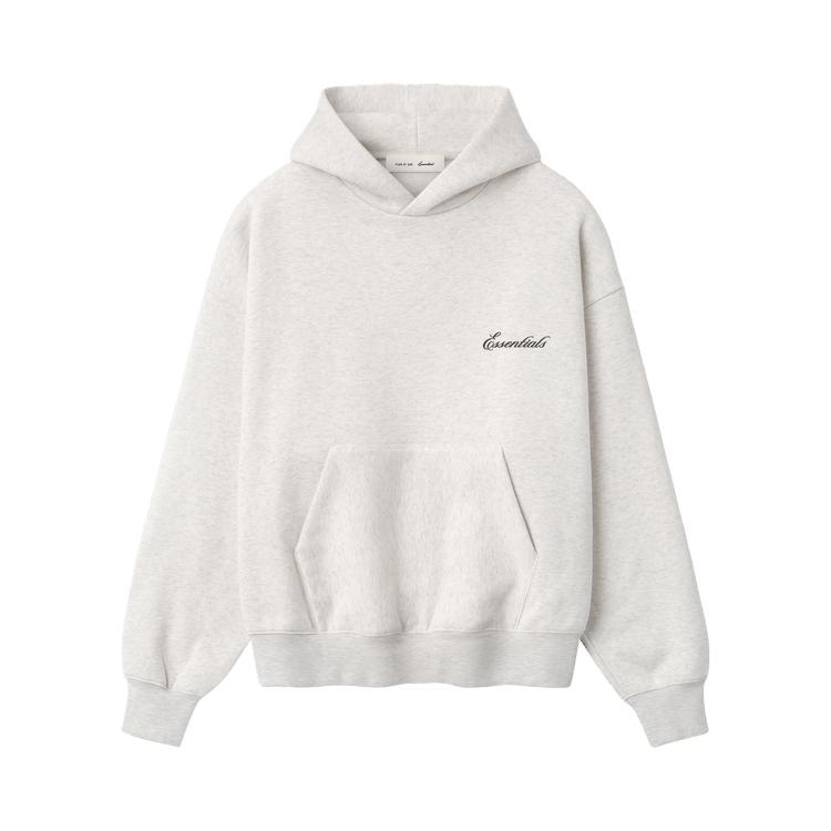 Heren Hoodie Fear of God Essentials Signature Classic Hoodie 'Oatmeal Heather' L white