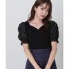 Proportion Body Dressing Sheer Gathered Sleeve Knit White Women's Sweater,