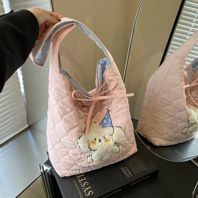 Cotton Clothes Bag Women's Large-capacity New Autumn and Winter Leisure Shoulder Messenger Bag Class Commuter Tote Bag