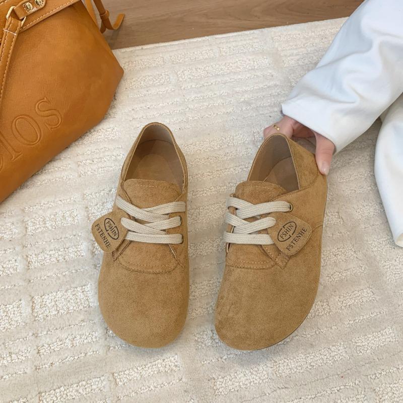 Retro style children's autumn flat bottom leisure low-top one-pedal all-inclusive can step on the heel women