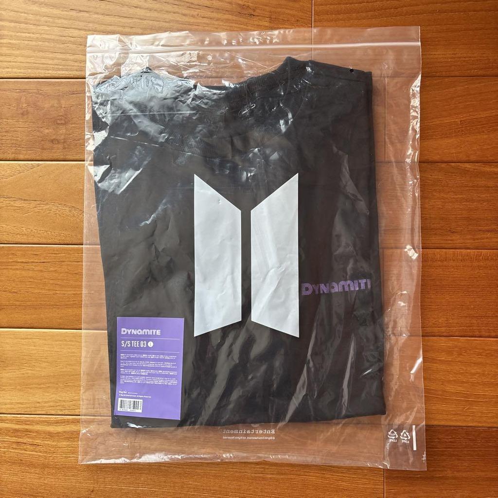 [USED] BTS DYNAMITE T-shirt, size L, black, with tags