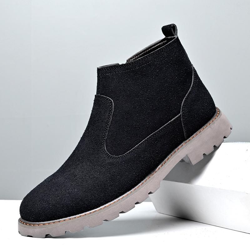Men's shoes large size high top leather shoes fashion flow casual matte suede boots