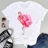 Summer New Shortsleeved Tshirt with Swan and Butterfly Print Patterns Roundneck Top Made of Modal Fabric Women Clothing