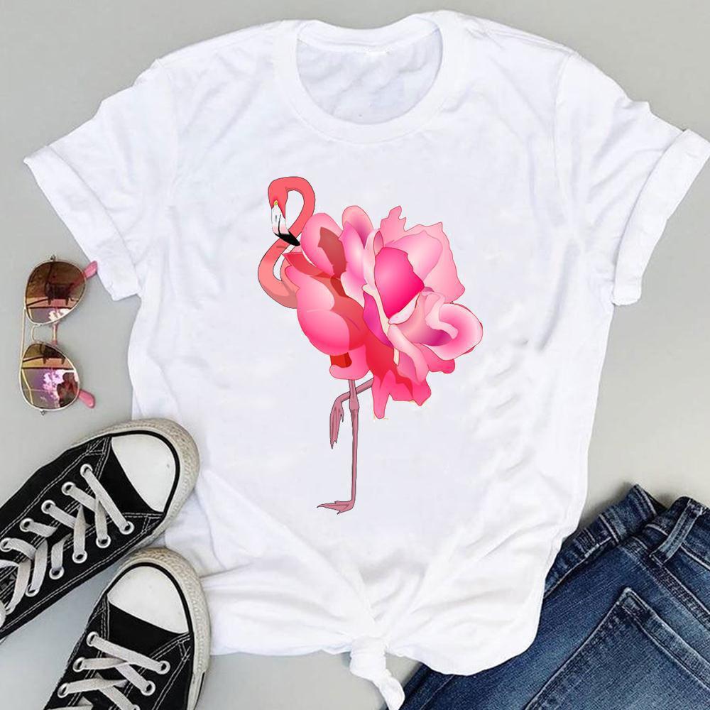 Summer New Shortsleeved Tshirt with Swan and Butterfly Print Patterns Roundneck Top Made of Modal Fabric Women Clothing