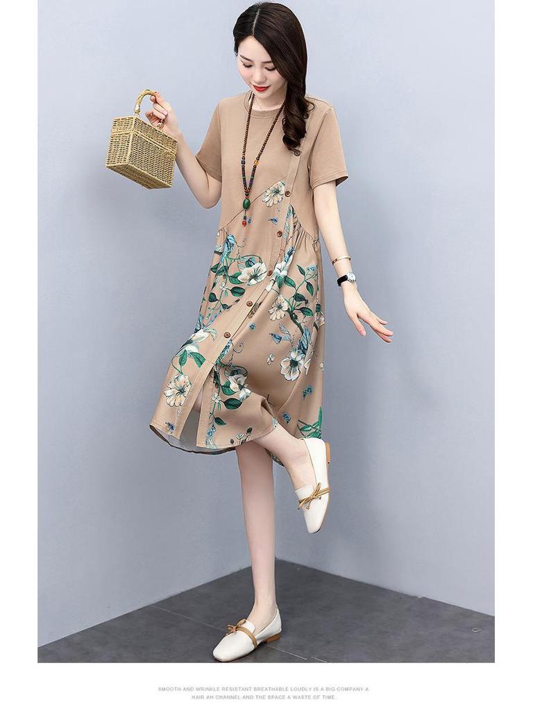 Women's Retro Print Casual A-line Dress - Slimming & Loose Fit
