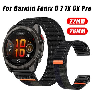 Sport QuickFit 26mm 22mm Nylonarmband für Garmin Fenix 8 E 7 7X 6 6X Pro Tactix 8/Epix Pro Gen 2 47mm 51mm/Enduro 3 2 Armbänder
