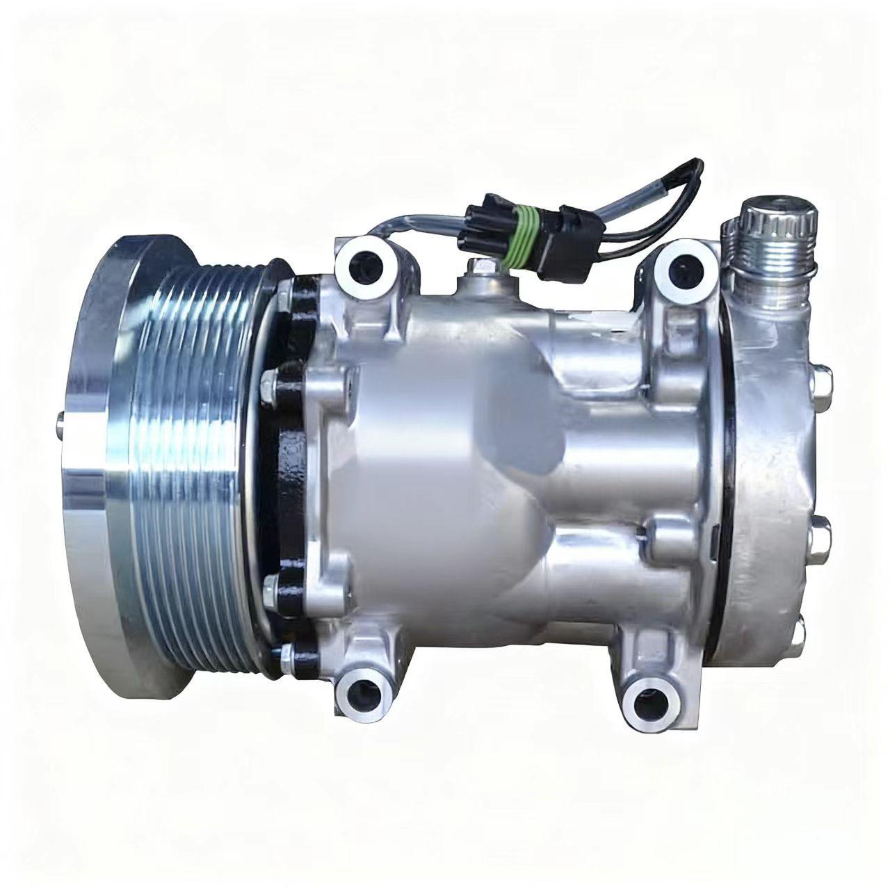 7H15 Air Conditioning Compressor Compatible with SANDEN Models 4375, 4689 Aluminum + Iron