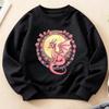 Kids Crewneck Sweatshirt, Cherry Blossom Moon Pink Dragon Dreamy Fantasy Fun Print