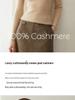 Women's Slim-Fit U-Neck 100% Cashmere Sweater - Low Round Neck Knit Base Layer