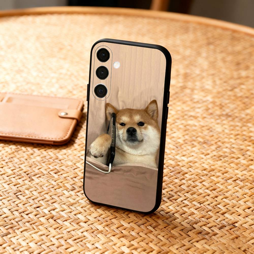 Animal Shiba Inu Dog Cute Phone Case For Samsung  A73,72,71,A52,51,40,41,A22,A32,31,A13, Soft Black Shell