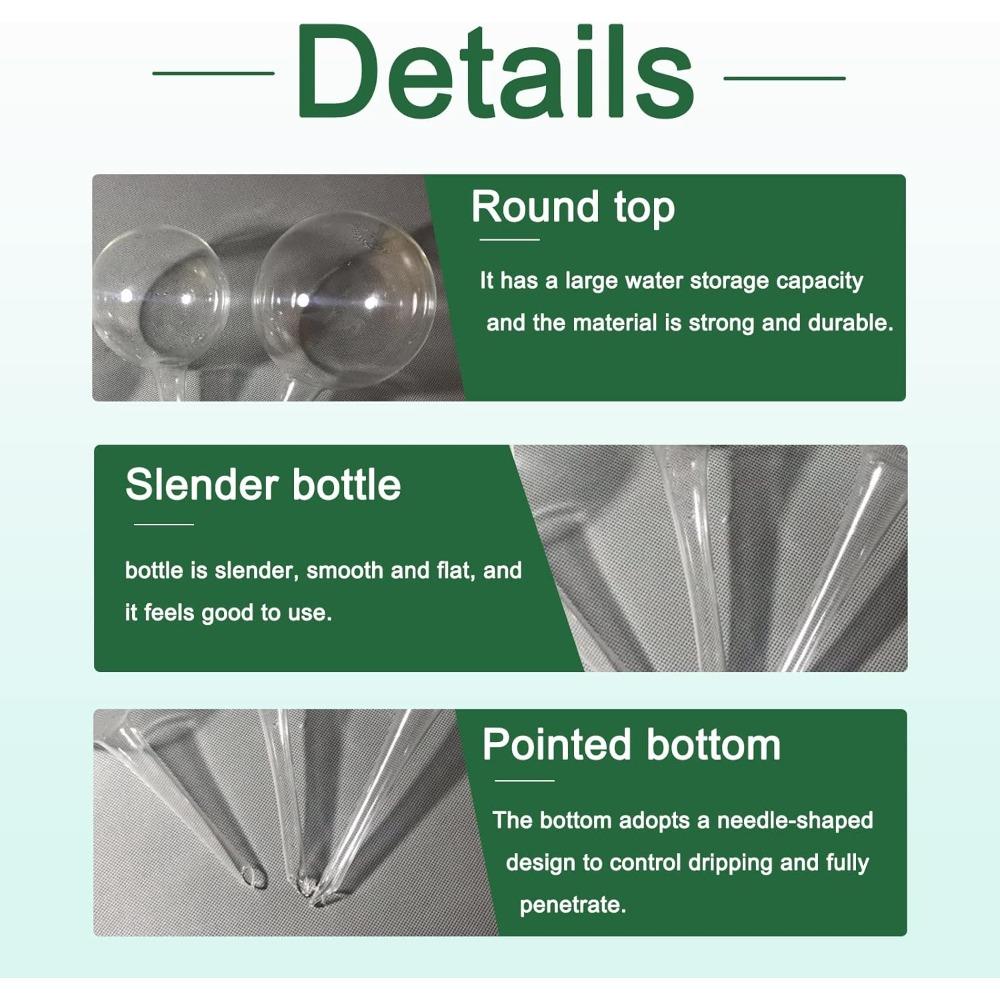 8pcs Clear Plant Watering Globes Plastic Self-Watering Bulbs Automatic Watering Globes Garden Water Device for Plant Indoor Outdoor