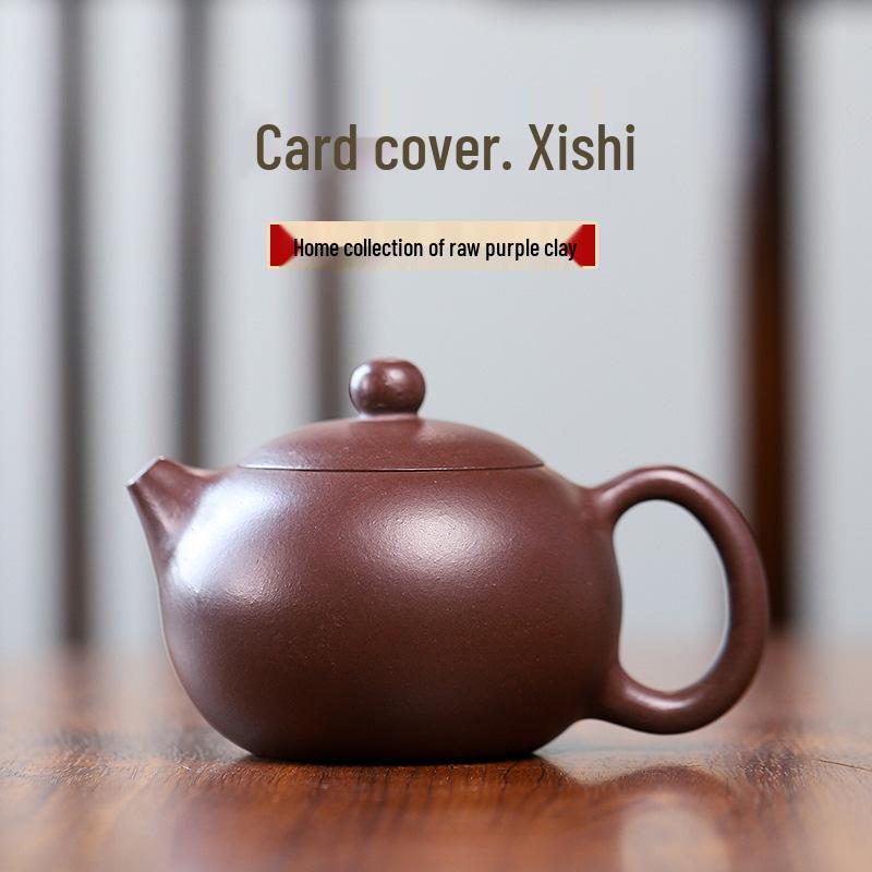 Yixing Zisha Xishi Teapot 300cc - National Trend Style with Pottery Carving
