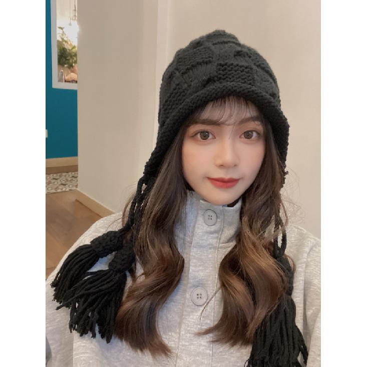 Autumn And Winter Women'S Ear Protection Knitted Hat Sweet And Cute Versatile Knitted Hat Handmade Warm Lei Feng Hat