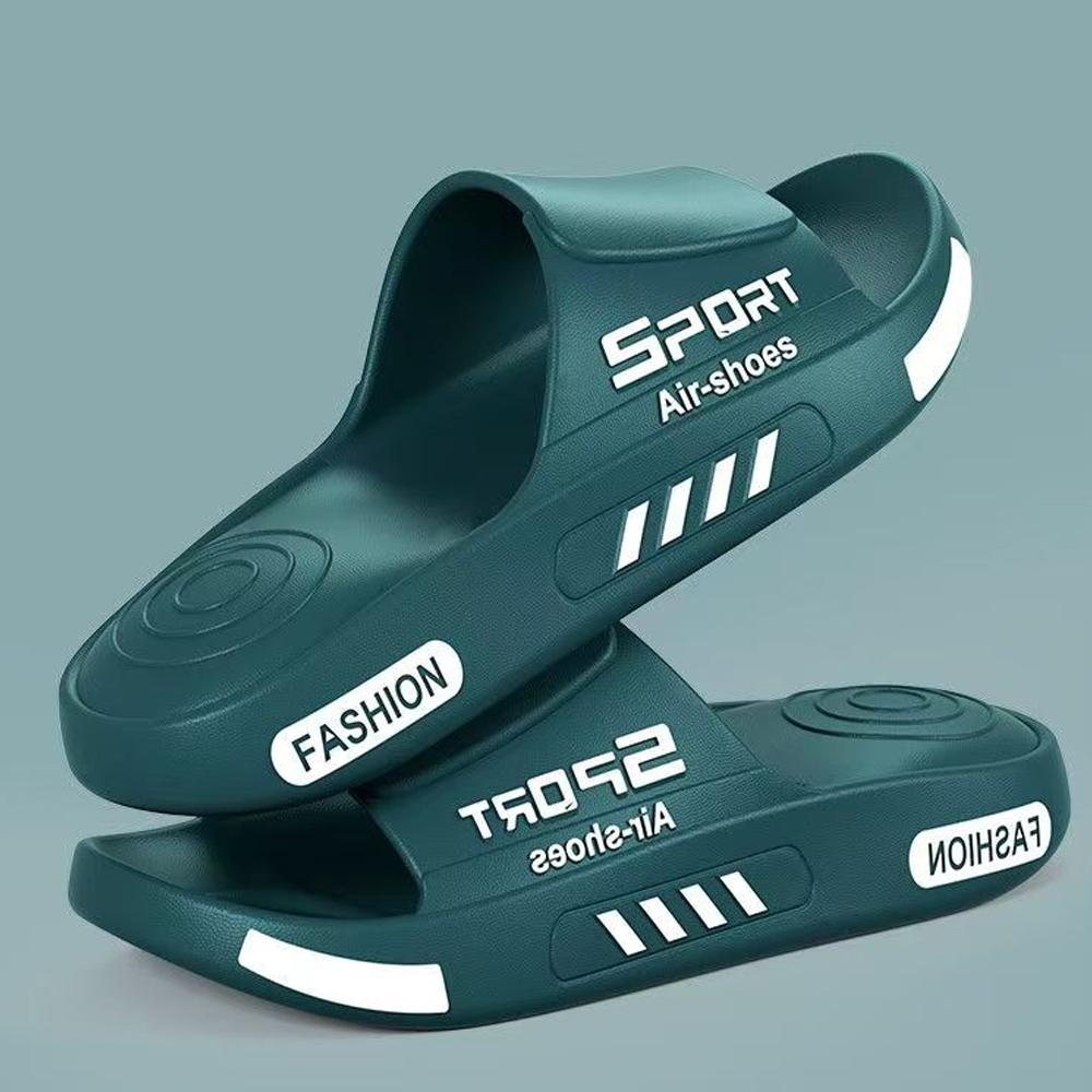 BASATU Fashion Men's Slippers PVC Soft Sole Non-slip Slides Casual Outdoor Beach Flip Flops Home Bathroom Sandal Couples Slipper