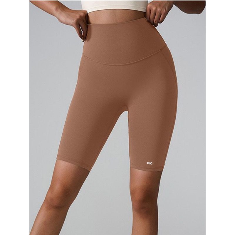 Oiob Nude Feel Yoga Short-Length Pants Women's High Waist Hip Lifting Sport Tights Cycling Running Training Fitness Short Pants