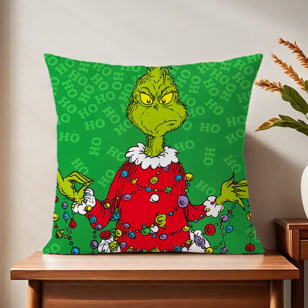 The Cartoon G-Grinch-H Cute Cushion Cover For Pillow Printing Sofa Decoration Home Car Room Coffee Shop Office Nordic Simplicity