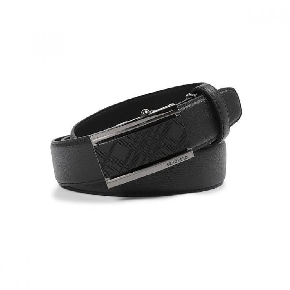 Benovero Men S Automatic Belt Black Derby emboSSed Cowhide Check 2026 SS Bmg1acb1230k1 Single option