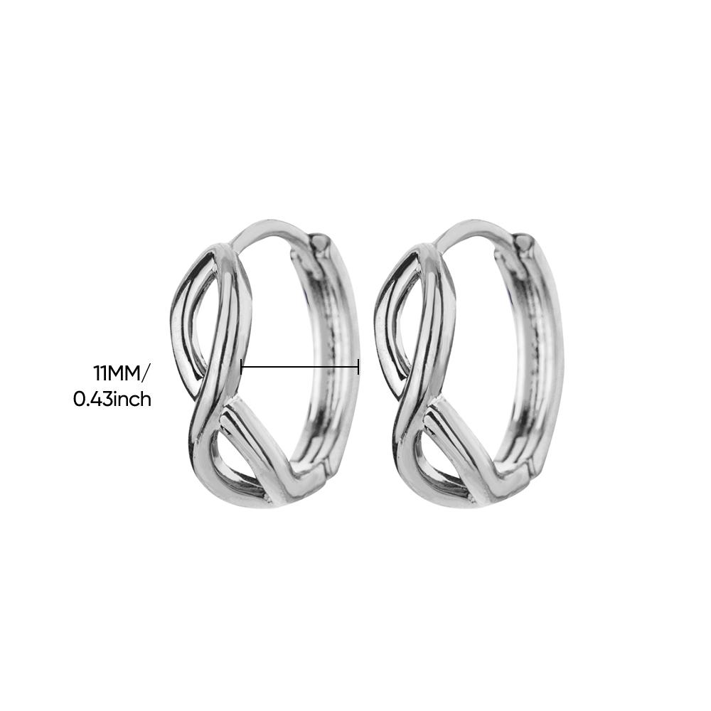 

Vintage Infinity Hoop Earrings for Women Girl Stainless Steel Gold Color Piercing Twist Earring New Fashion Wedding Zircon Gift