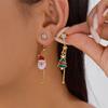 Cute Enamel Santa Claus Stud Earrings For Women Exquisite Imitation Pearl Cartoon Christmas Earring Xmas New Year Party Gifts