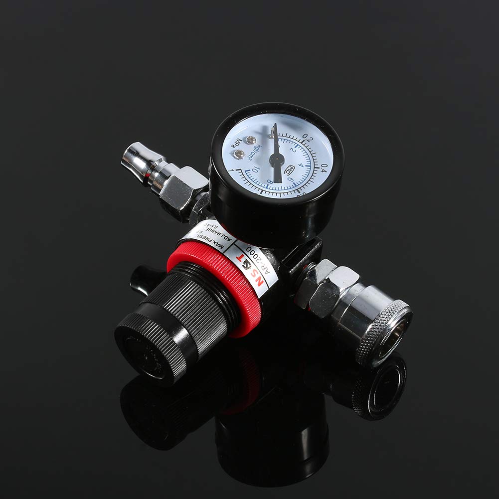 Jeffergarden Pressure Regulator, 1/4" Pressure Reducer, 145 PSI Maximum Pressure Regulator, Air Adjustment Valve, Compressor Air Regulator