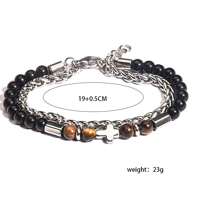 

Браслет из нержавеющей стали с бусинами, Ювелирные изделия, Голова льва, Крест, Браслет из титановой стали