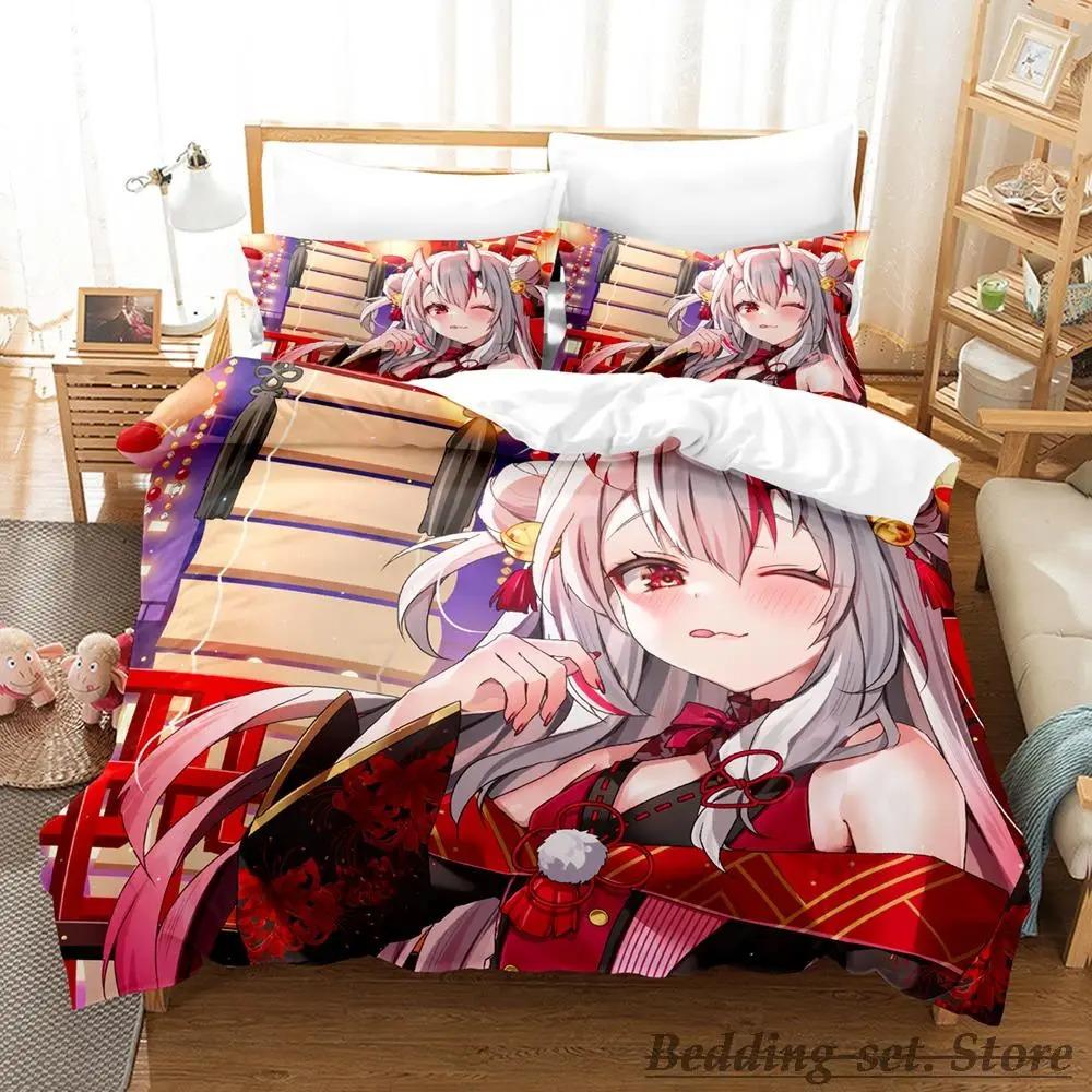 Kawaii Nakiri Ayame Anime Bedding Set Single Twin Full Queen King Size Duvet Cover for Adult Kid Bedroom