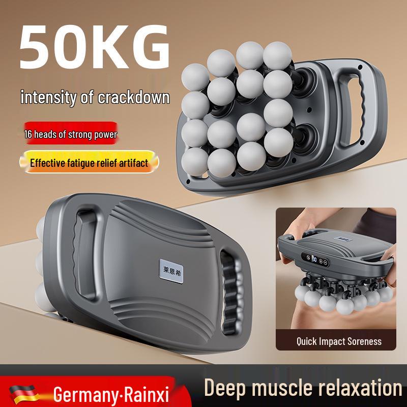 Customizable Sixteen-Head Rechargeable Fascia Massage Gun with Strong Vibration for Waist & Back