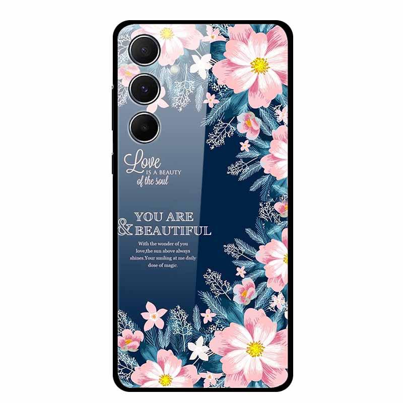 Kreative Landschaftsmalerei Gehärtetes Glas Handyhülle für Samsung A55 5G