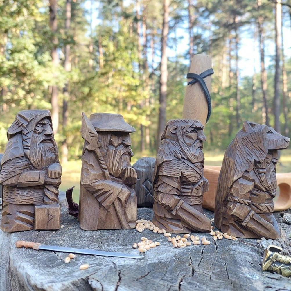 Odin Thor Resin Viking Statue Art Craft Ornaments for Home Outdoor Garden Decoration