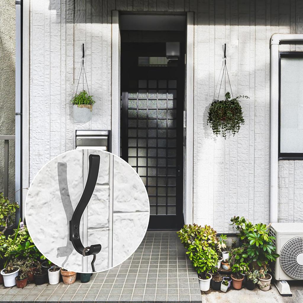 6PCS Large Black Coat Hooks, Heavy Duty Wall Mount, for Hanging, Backpacks, Bathroom, Mudroom, Entryway