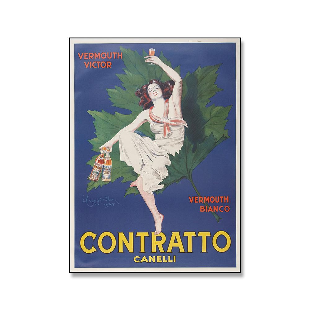

Винтажный рекламный стиль напитков, контратто, вермут, принт плаката, ретро настенная живопись на холсте, принты для кухни, бара, декора 21x30cm No Framed белый