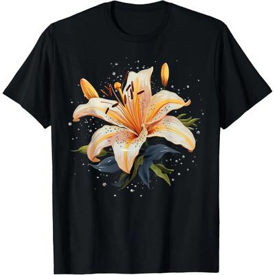 Shattered Lily Flower with Lily Petals T-Shirt