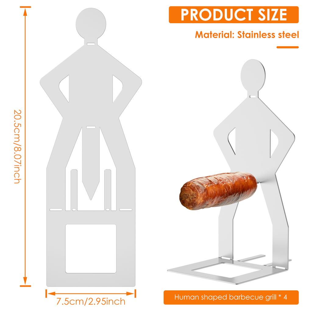 2/4 ks držák na klobásy na grilování Nerezová ocel Držáky na grilování hot dogů Přenosný stojan na hot dogy a klobásy pro kempování Příslušenství pro BBQ