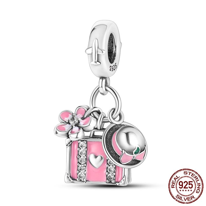 925 Silver Moments Keychain Charm Fit Original Silver Beade Ladies Gift