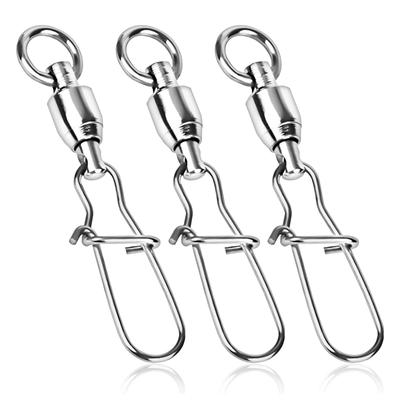 GRANDBASE Ball Bearing Swivels with Snaps Strength Fishing Saltwater Fishing Stainless Steel with Solid Rings Pack of [Break Tested] Tackle, Lures,
