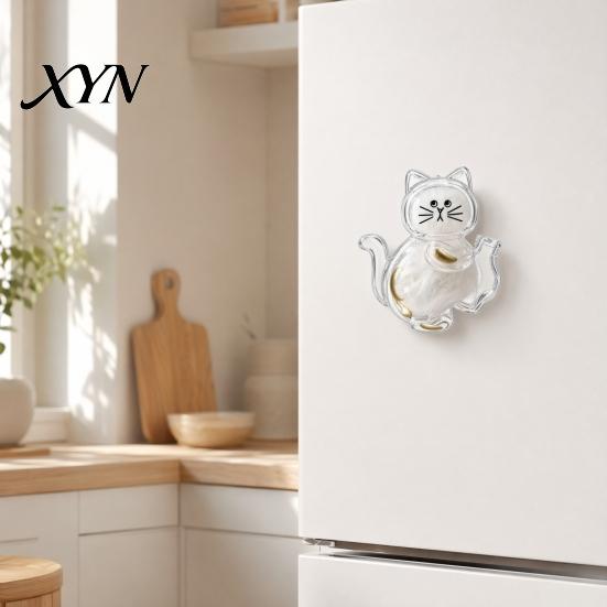Transparent Vase Magnet Cat Whiskers Holder Refrigerator Magnet, Furs Keepsake Furry Friend Memory Fridge Pet Memorial Decoration for Home,