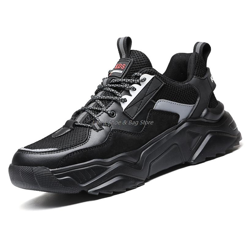 Fashion Anti-Piercing Safety Shoes For Men Working Boots Steel Toe Cap Boots Anti-Smashing Work Shoes Breathable Safety Boot Men's Shoes