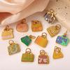 European and American Versatile Creative Color Bag Pendant, Stainless Steel Dripping Oil DIY Bracelet Necklace Accessories